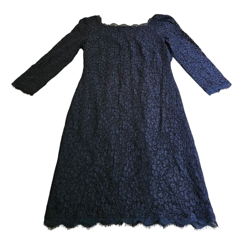 Adrianna Papell Navy Lace Cocktail Dress Size 8